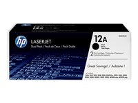 HP 12A - 2-pack - svart - original - LaserJet - tonerkassett (Q2612AD) - för LaserJet 1010, 1012, 1015, 1018, 1020, 1022, 3015, 3020, 3030, 3050, 3052, 3055, M1005 Q2612AD