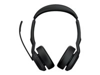 Jabra Evolve2 55 MS Stereo - Headset - på örat - Bluetooth - trådlös - aktiv brusradering - USB-C - svart - med laddningsställ - Optimerat för Microsoft Teams 25599-999-889