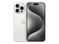 Apple iPhone 15 Pro Max - 5G smartphone - dual-SIM / Internal Memory 256 GB - OLED-skärm - 6.7" - 2796 x 1290 pixels (120 Hz) - 3 st. bakre kameror 48 MP, 12 MP, 12 MP - front camera 12 MP - vitt titan MU783QN/A