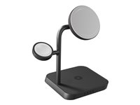 ZENS 4-in-1 - Trådlös laddningsplatta/laddningsstativ + växelströmsadapter - 18 Watt (24 pin USB-C) - svart ZEAPDC01/00
