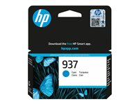 HP 937 - 10 ml - cyan - original - Officejet - bläckpatron - för Officejet Pro 9110, 9120, 9122, 9125, 9128, 9130, 9132, 9135, 9720, 9730 4S6W2NE#LS3