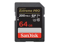 SanDisk Extreme Pro - Flash-minneskort - 64 GB - Video Class V30 / UHS-I U3 / Class10 - SDXC UHS-I SDSDXXU-064G-GN4IN