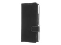 Insmat Exclusive - Vikbart fodral för mobiltelefon - magnetisk - polyuretanläder, kartong+papper, termoplastisk polyuretan (TPU), bomullssömmar - svart - för Samsung Galaxy Z Fold6 650-3277