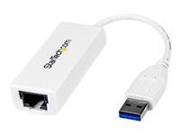 StarTech.com USB 3.0 to Gigabit Ethernet Network Adapter - 10/100/1000 NIC - USB to RJ45 LAN Adapter for PC Laptop or MacBook (USB31000SW) - Nätverksadapter - USB 3.0 - Gigabit Ethernet - vit USB31000SW