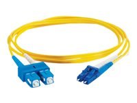 C2G LC-SC 9/125 OS1 Duplex Singlemode PVC Fiber Optic Cable (LSZH) - Patch-kabel - SC enkelläge (hane) till LC enkelläge (hane) - 5 m - fiberoptisk - duplex - 9 / 125 mikrometer - OS1 - halogenfri - gul 85589