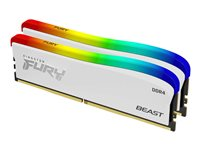 Kingston FURY Beast - RGB Special Edition - DDR4 - sats - 16 GB: 2 x 8 GB - DIMM 288-pin - 3600 MHz / PC4-28800 - CL17 - 1.35 V - ej buffrad - icke ECC - vit KF436C17BWAK2/16