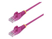 StarTech.com - Patch-kabel - RJ-45 (hane) till RJ-45 (hane) - 25 cm - 3.6 mm - UTP - CAT 5/5e/6 - IEEE 802.3bt - halogenfri, hakfri, rak - rosa N6PAT25CMPKS