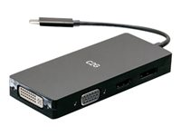 C2G USB C Multiport Adapter with HDMI, DisplayPort, DVI & VGA - 4K 60Hz - Dockningsstation - USB-C - VGA, DVI, HDMI, DP C2G54454