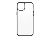 OtterBox React Series - ProPack Packaging - baksidesskydd för mobiltelefon - antimikrobiell - TPE (termaplastisk elastomer), polykarbonat, 50 % återvunnen plast - svart kristall - för Apple iPhone 14 Plus 77-88875
