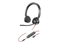 Poly Blackwire 3325 - Blackwire 3300 series - headset - på örat - kabelansluten - 3,5 mm kontakt, USB-C - svart - UC-certifierad 8X221AA