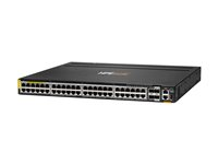 HPE Aruba 6300M - Switch - L3 - Administrerad - 48 x 100/1000/2.5G/5G (PoE++) + 2 x 1 Gigabit / 10 Gigabit / 25 Gigabit SFP + 2 x 10 Gigabit / 25 Gigabit / 50 Gigabit SFP (uplink / stacking) - framsidan och sida till baksidan - rackmonterbar - PoE++ R8S90A