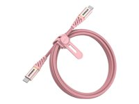 OtterBox Premium - USB-kabel - 24 pin USB-C (hane) till 24 pin USB-C (hane) - USB 2.0 - 3 A - 1 m - Strömförsörjningsstöd - skimrande rosa 78-52684