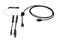 C2G 6ft (1.8m) 4K HDMI Premium Cable and Dongle Adapter Ring with Color Coded DisplayPort and USB-C - Videoadaptersats - svart - guldblinkade kontakter, 4K60Hz stöd, 4K 30 Hz-stöd (DisplayPort) C2G30053