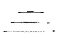 StarTech.com 50 cm USB till Lightning-kabel, MFi-certifierad, iPhone-laddarkabel, svart, TPE-mantel med slitstark aramidfiber, kraftig Lightning-spiralkabel - Lightning-kabel - USB hane till Lightning hane - 50 cm - svart - lindad RUSB2ALT50CMBC