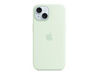 Apple - Baksidesskydd för mobiltelefon - MagSafe-kompatibilitet - silikon - soft mint - för iPhone 15 MWNC3ZM/A