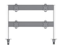 Multibrackets M Pro MBDM2x2U - Monteringssats (montering på skrivbord, stång) - för 2x2 platta paneler - silver 7350105215544