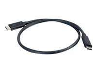 C2G 1m Thunderbolt 3 Cable (20Gbps) - Thunderbolt Cable 4K - Black - Thunderbolt-kabel - 24 pin USB-C (hane) till 24 pin USB-C (hane) - Thunderbolt 3 - 30 V - 1 m - stöd för 4K - svart 88838