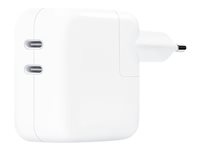 Apple 35W Dual USB-C Port Power Adapter - Strömadapter - 35 Watt - utgångskontakter: 2 MNWP3ZM/A
