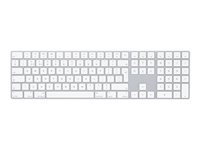 Apple Magic Keyboard with Numeric Keypad - Tangentbord - Bluetooth - QWERTY - norsk - silver - för 10.2-inch iPad; 10.5-inch iPad Air; 10.9-inch iPad Air; iPad mini 5; iPhone 11, 12, 13, SE MQ052H/A