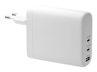 dbramante1928 re-charge - Strömadapter - 140 Watt - Strömmatning 3.1 - 3 utdatakontakter (24 pin USB-C, USB) - vit - Europa CI140EUWH7101
