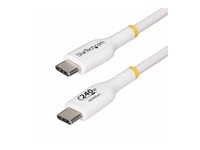 StarTech.com 3m USB C Charging Cable, USB-IF Certified USB-C Cable, 240W - USB-kabel - 24 pin USB-C (hane) till 24 pin USB-C (hane) - USB 2.0 - 48 V - 5 A - 3 m - halogenfri, passiv, utökat effektområde (EPR), USB-strömförsörjning (240W), Stöd för Power Delivery 3,1 - vit USB2EPR3MW