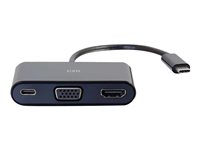 C2G USB-C to HDMI and VGA Adapter Converter with Power Delivery - Dockningsstation - USB-C / Thunderbolt 3 - VGA, HDMI 82102
