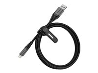 OtterBox Premium - Lightning-kabel - USB hane till Lightning hane - 1 m - mörk asksvart 78-52643