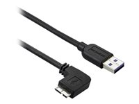 StarTech Smal Micro USB 3.0-kabel - M/M - vänstervinklad Micro USB - 0,5 m - USB-kabel - Micro-USB typ B (hane) till USB typ A (hane) - USB 3.0 - 50 cm - vänstervinklad kontakt, formpressad - svart USB3AU50CMLS