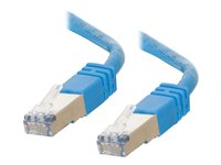 C2G Cat5e Booted Shielded (STP) Network Patch Cable - Patch-kabel - RJ-45 (hane) till RJ-45 (hane) - 3 m - STP - CAT 5e - formpressad - blå 83772