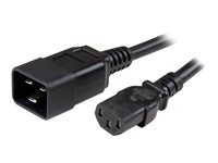StarTech.com 1 m kraftig förlängningssladd, IEC 320 C13 till IEC 320 C20 svart förlängningssladd, 15 A 125 V, 14AWG, kraftig förlängare för strömkabel, IEC 320 C13 till IEC 320 C20 AC nätsladd - UL-listad - Förlängningskabel för ström - IEC 60320 C20 till power IEC 60320 C13 - AC 110 V - 91.4 cm - svart - för P/N: RKCOND17HD PXTC13C20143