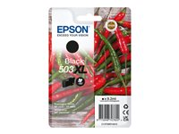 Epson 503XL - 9.2 ml - XL - svart - original - blister med RF-larm/akustiskt larm - bläckpatron - för Expression Home XP-5200, XP-5205; WorkForce WF-2960DWF, WF-2965DWF C13T09R14020