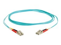 C2G LC-LC 10Gb 50/125 OM3 Duplex Multimode PVC Fiber Optic Cable (LSZH) - Nätverkskabel - LC multiläge (hane) till LC multiläge (hane) - 5 m - fiberoptisk - duplex - 50/125 mikron - OM3 - halogenfri - havsblå 85552
