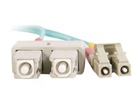 C2G LC-SC 10Gb 50/125 OM3 Duplex Multimode PVC Fiber Optic Cable (LSZH) - Nätverkskabel - SC-läge (multi-mode) (hane) till LC multiläge (hane) - 3 m - fiberoptisk - duplex - 50/125 mikron - OM3 - halogenfri - havsblå 85533