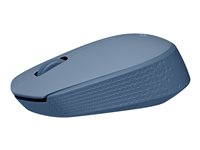 Logitech M171 - Mus - höger- och vänsterhänta - optisk - 3 knappar - trådlös - 2.4 GHz - trådlös USB-mottagare - blå/grå 910-006866
