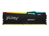 Kingston FURY Beast RGB - DDR5 - modul - 32 GB - DIMM 288-pin - 5200 MHz / PC5-41600 - CL40 - 1.25 V - ej buffrad - on-die ECC KF552C40BBA-32