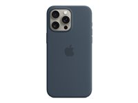 Apple - Baksidesskydd för mobiltelefon - MagSafe-kompatibilitet - silikon - stormblå - för iPhone 15 Pro Max MT1P3ZM/A