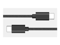 GRATEQ - USB-kabel - 24 pin USB-C (hane) till 24 pin USB-C (hane) - ac 100- 240 V - 5 A - 50 cm - USB-strömförsörjning (100W) - svart 85064QC