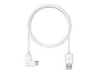 Compulocks 6ft 2.0 USB-A to 90-Degree USB-C Charging Cable Right Angle - USB-kabel - USB (hane) rak till 24 pin USB-C (hane) högervinklad - 1.83 m - vit - för Compulocks Space Galaxy Tab A 8.4", Space Galaxy Tab S6, Space Kiosk, Space Rise 6FT90DUSBCW