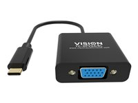 VISION - Videokort - 24 pin USB-C hane till HD-15 (VGA) hona - svart - stöd för 1080p TC-USBCVGA/BL