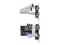 StarTech.com 4-Port Serial PCIe Card, Quad-Port PCI Express to RS232/RS422/RS485 (DB9) Serial Card, Low-Profile Bracket Incl., 16C1050 UART, TAA-Compliant, For Windows/Linux, TAA Compliant - Level-4 ESD Protection (PS74ADF-SERIAL-CARD) - Seriell adapter - PCI Express x1 låg profil - RS-232 x 4 - svart - TAA-kompatibel PS74ADF-SERIAL-CARD