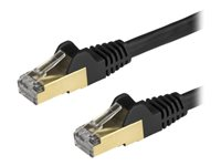 StarTech.com 7,5 m CAT6a-patchkabel - Skyddad (STP) - 100% kopparledning - Hakfria kontakter - Svart - Patch-kabel - RJ-45 (hane) till RJ-45 (hane) - 7.5 m - STP - CAT 6a - formpressad, hakfri - svart 6ASPAT750CMBK