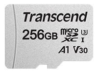 Transcend 300S - Flash-minneskort (adapter inkluderad) - 256 GB - A1 / Video Class V30 / UHS-I U3 / Class10 - microSDXC TS256GUSD300S-A
