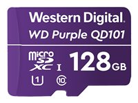 WD Purple SC QD101 WDD128G1P0C - Flash-minneskort - 128 GB - UHS-I U1 / Class10 - mikroSDXC UHS-I - lila WDD128G1P0C