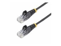 StarTech.com 10m Black Slim CAT6 Ethernet Cable, Snagless, 28AWG, LSZH - Patch-kabel - RJ-45 (hane) till RJ-45 (hane) - 10 m - 3.6 mm - UTP - CAT 5/5e/6 - IEEE 802.3bt - halogenfri, hakfri - svart N6PAT10MBKS