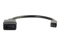 C2G HDMI Micro to HDMI Adapter Converter Dongle - HDMI-adapter - HDMI hona till 19 pin micro HDMI Type D hane - 20.3 cm - dubbelt skärmad - svart 80510