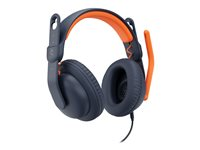 Logitech Zone Learn Over-Ear Wired Headset for Learners, 3.5mm AUX - Hörlurar med mikrofon - fullstorlek - kabelansluten - 3,5 mm kontakt 981-001389