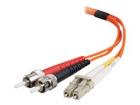 C2G LC-ST 50/125 OM2 Duplex Multimode PVC Fiber Optic Cable (LSZH) - Nätverkskabel - ST-läge (multi-mode) (hane) till LC multiläge (hane) - 10 m - fiberoptisk - duplex - 50/125 mikron - OM2 - halogenfri - orange 85497