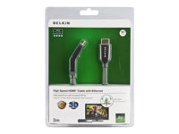 Belkin High Speed HDMI Cable with Ethernet - HDMI-kabel med Ethernet - HDMI hane till HDMI hane - 2 m F3Y023BT2M