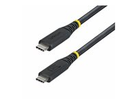 StarTech - USB-kabel - USB-C (hane) till USB-C (hane) - USB4 / Thunderbolt / DisplayPort 2.1 - 5 A - 50 cm - passiv, upp till 40 Gbps dataöverföringshastighet, USB-strömförsörjning (240W), 8K60Hz stöd, 4K240Hz stöd, Stöd för Power Delivery 3,1, utökat effektområde (EPR), VESA DP40-certifierad, USB-IF-certifierad - svart CC50CM40GUSB4TP