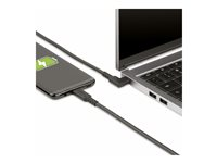 StarTech.com 3ft (1m) Rugged Right Angle USB-C Cable, USB 10 Gbps, USB C to C Data Transfer Cable, 4K 60Hz DP Alt Mode, 100W Power Delivery - 90 Degree USB-C Cable (RUSB31CC1MBR) - USB-kabel - 24 pin USB-C (hane) rak till 24 pin USB-C (hane) högervinklad - USB 3.2 Gen 2 - 1 m - robust, 4K60Hz stöd, passiv - svart RUSB31CC1MBR